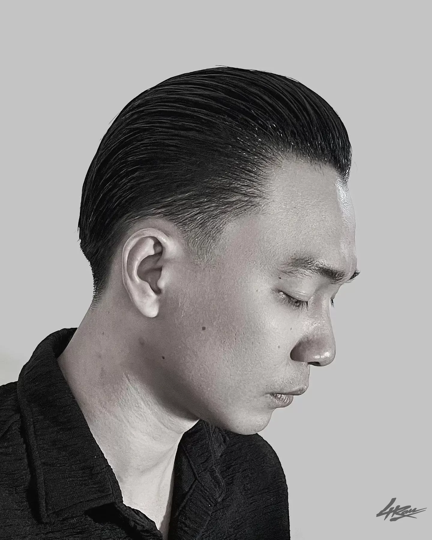 Slicked Back tóc bạc quý ông nam trung niên