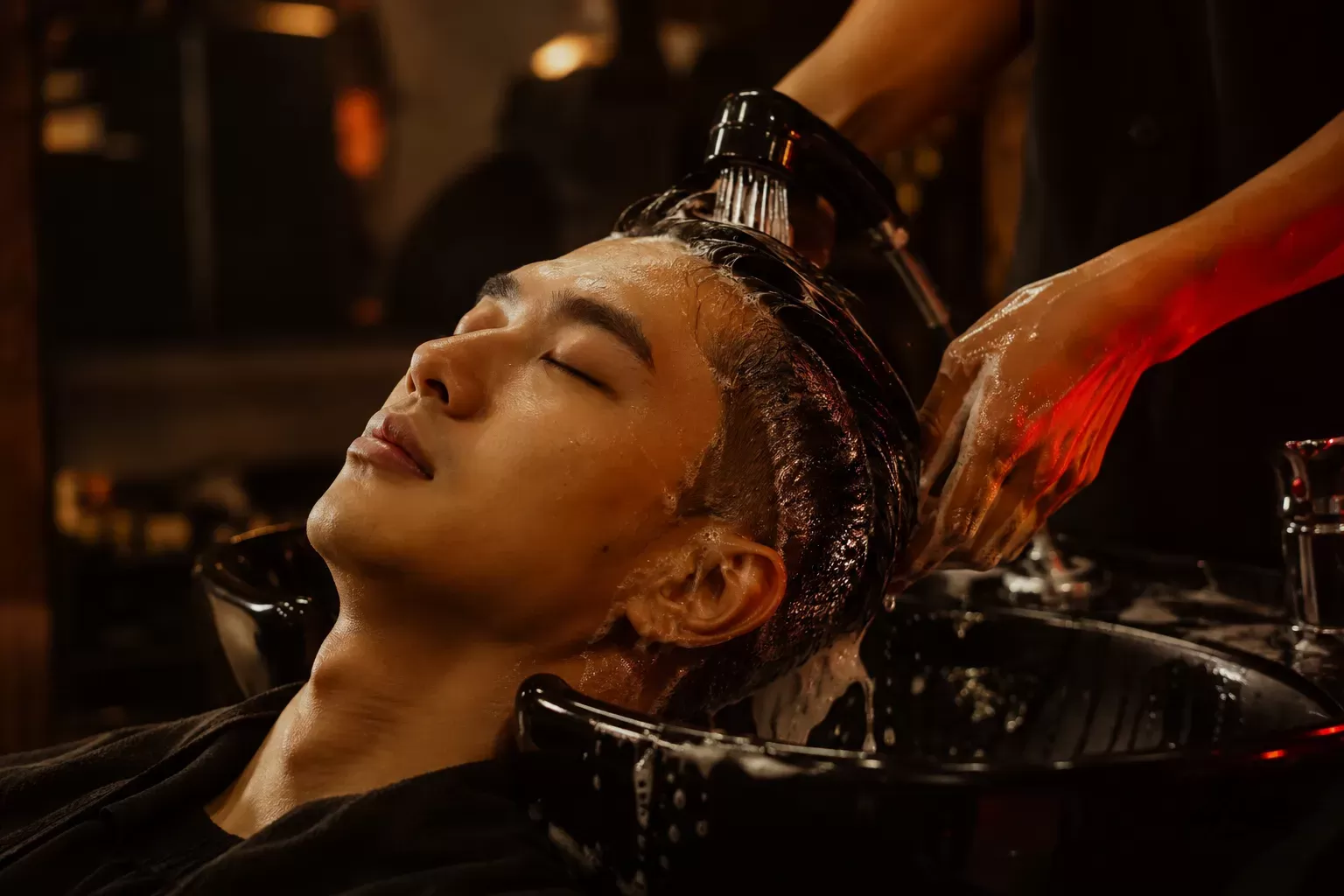 Gội sạch pomade gốc dầu tại barber shop