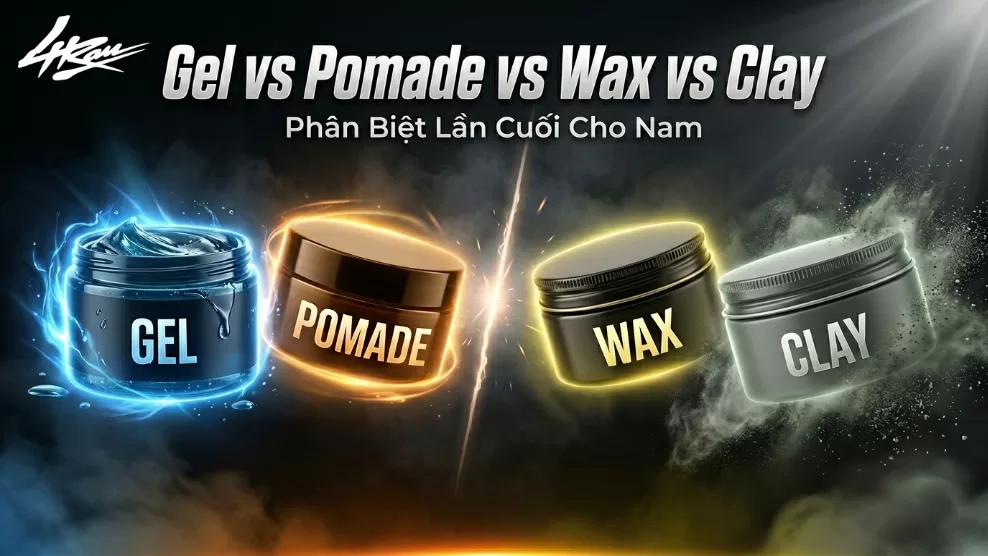 Gel vs Pomade vs Wax vs Clay: Phân Biệt Lần Cuối Cho Nam
