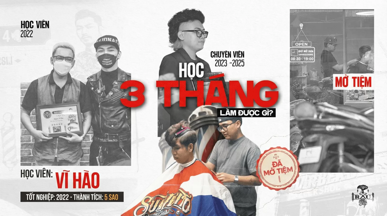 Từ Chàng Trai 18 Tuổi Đến Ông Chủ Tiệm Tóc 23 Tuổi: Hành Trình "Lột Xác" Của Học Viên 4RAU