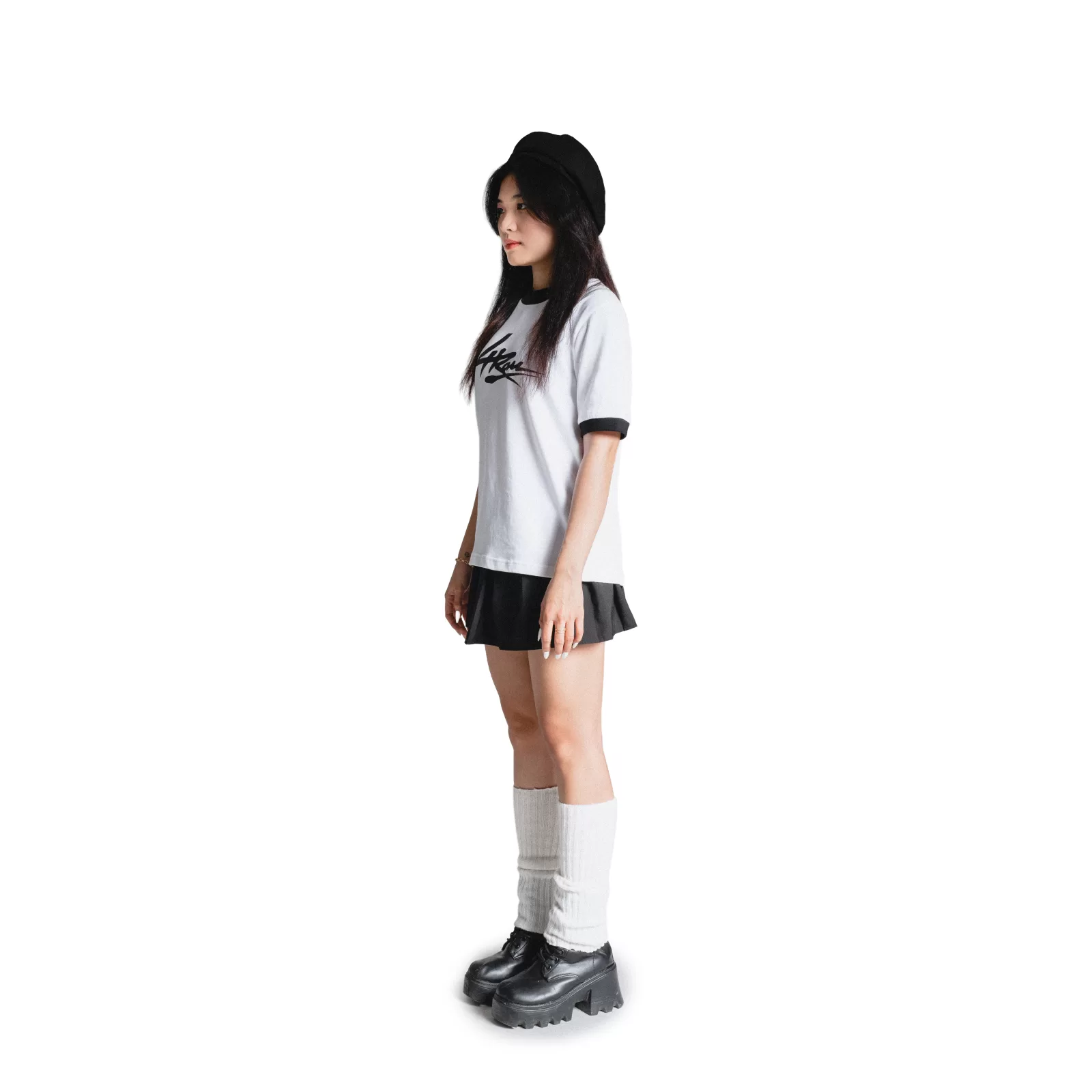 4RAU RINGER TEE - BLACK WHITE - 2
