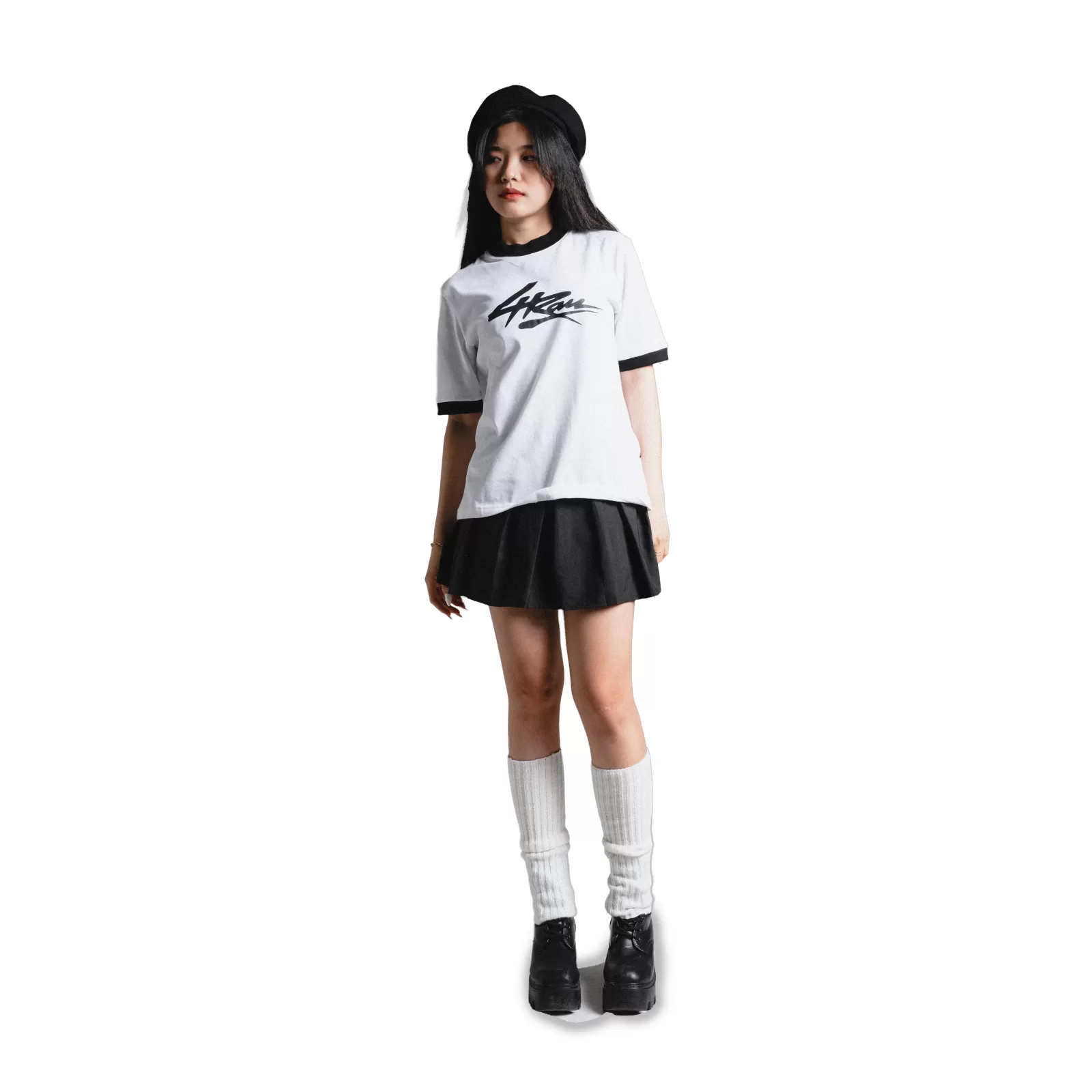 4RAU RINGER TEE - BLACK WHITE - 3